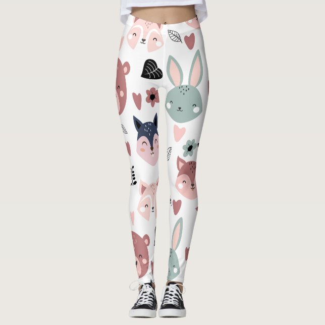 Leggings Cute Woodland Animals Forest Friends Nursery (Devant)