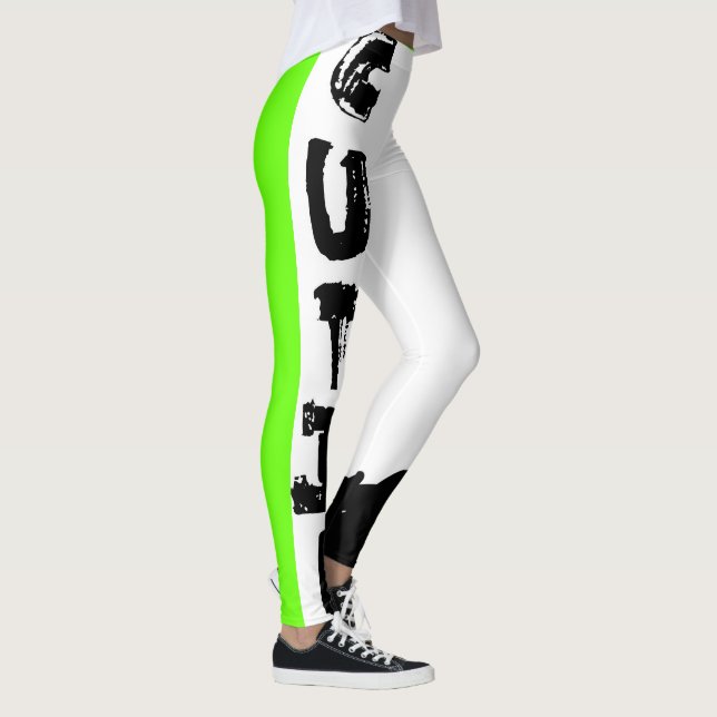 Leggings Cutie punk, vert de chaux (Droite)