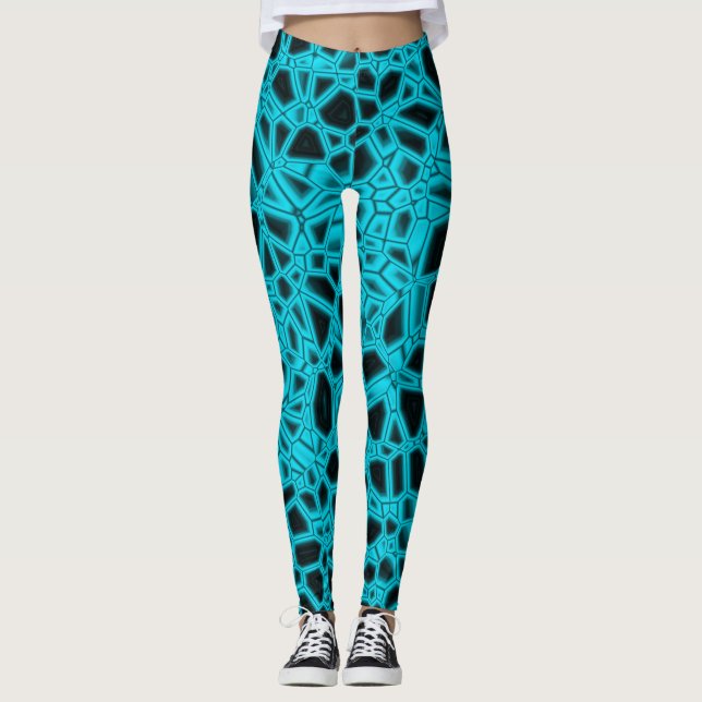 Leggings Cyan Black gothique kryptonite (Devant)