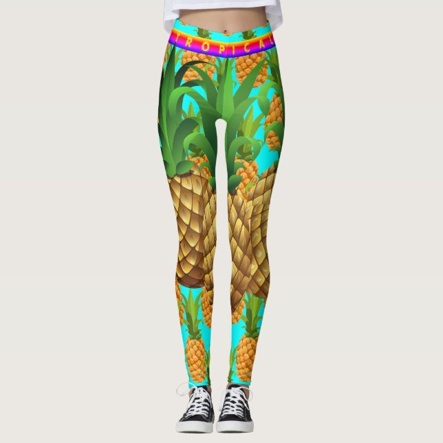 Leggings Cyan - I Love Pineapples (Devant)