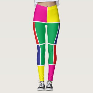 Leggings cyan magenta jaune noir rouge vert blu