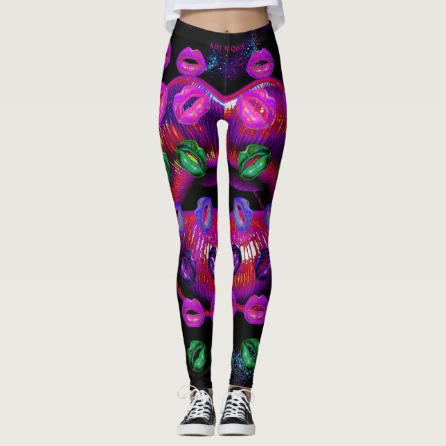 Leggings Cyber Lèvres Vénus - Embrasse-Moi Rapidement. Mult (Devant)