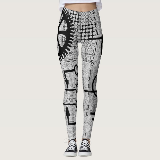 Leggings Cyberpunk Tech Geek Gear Electronic Engineer Math (Devant)