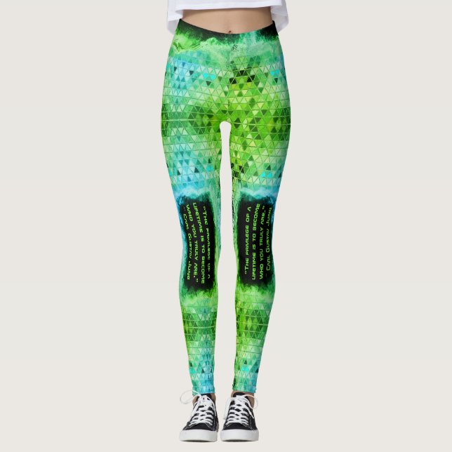 Leggings Cyberpunk Triangles verts (Devant)