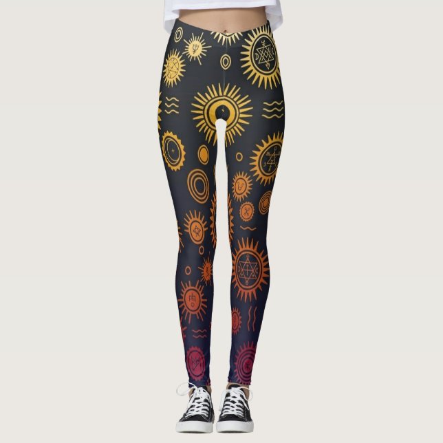 Leggings Cycle solaire ésotérique (Devant)