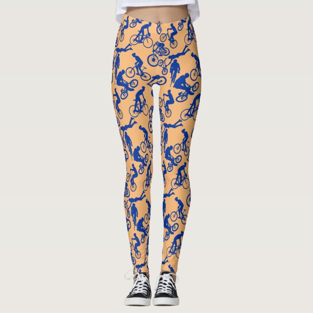 Leggings Cyclisme Freestyles Motif.w x4 Orange BG (Devant)