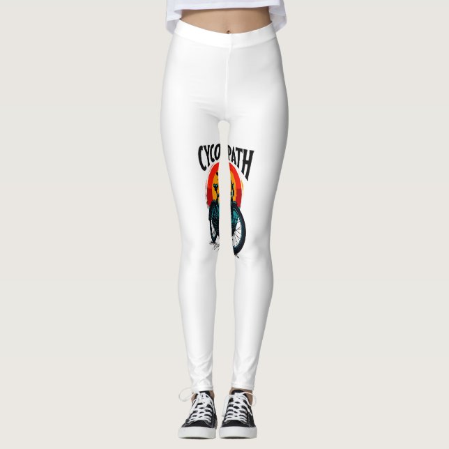 Leggings Cycopath : Vélo énergétique avec le soleil couchan (Devant)