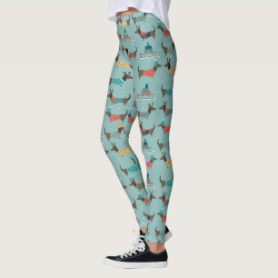Leggings Dachshund de vacances avec cadeaux et Motif de sle