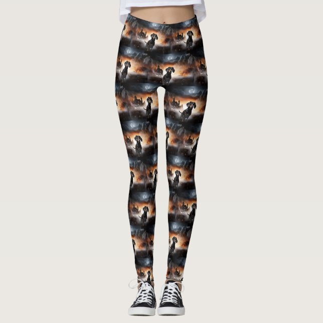 Leggings Dachshund Halloween Épouvantable (Devant)