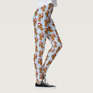 Leggings Dachshund Père Noël mignonne Noël Wiener Chien vac