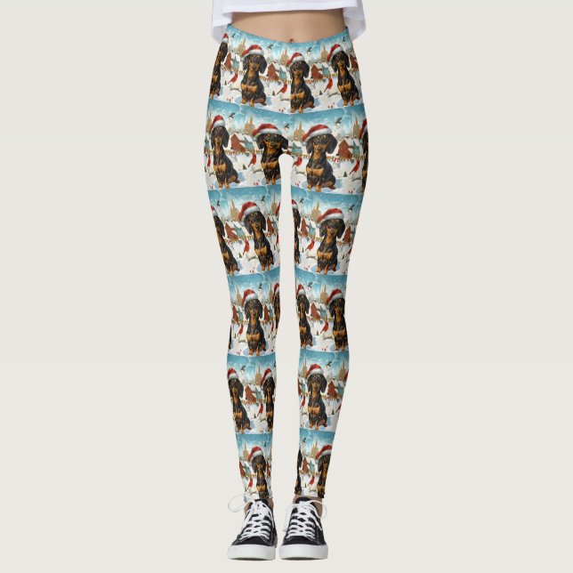 Leggings Dachshund Winter Wonderland Christmas Joy (Devant)