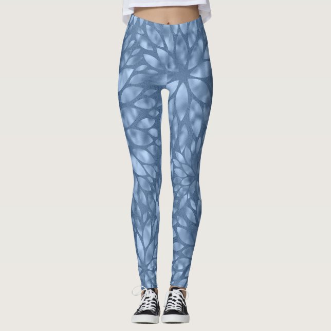 Leggings Dahlia en pierre bleue, chatoyante jambe féminine (Devant)