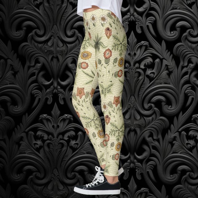Leggings Daisy de William Morris, Fleurs victoriennes Vinta (Daisy by William Morris, Vintage Victorian Flowers Leggings)