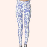 Leggings Dala Horse Suédois Indigo et Motif blanc<br><div class="desc">Motif Dala ou Dalecarlian Horse en bleu et blanc périwinkle. Design de style folklorique suédois.</div>