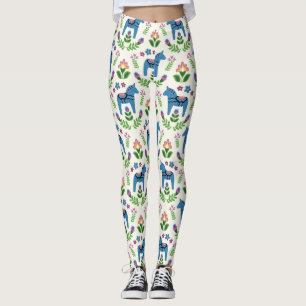 Leggings Dala suédois Chevaux bleu