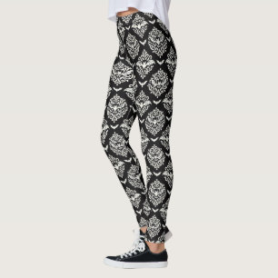 Leggings Damas de chaume noir et blanc