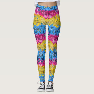 Leggings Damas de dragon Pansexuel - Couleurs de drapeau de
