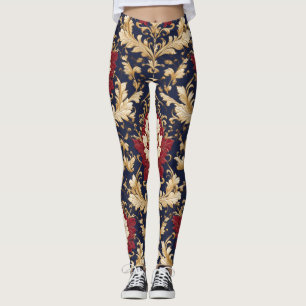 Leggings Damas floral Art Nouveau doré