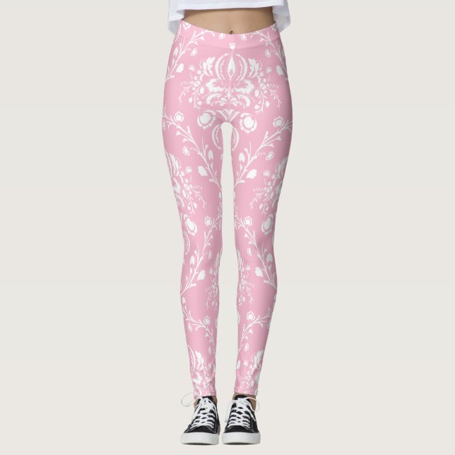 Leggings Damas rose et blanc (Devant)