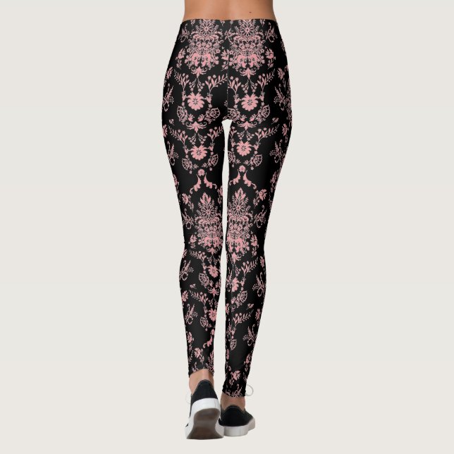 Leggings Damas rose et noir (Dos)