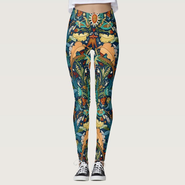 Leggings Damas victorienne minuit (Devant)