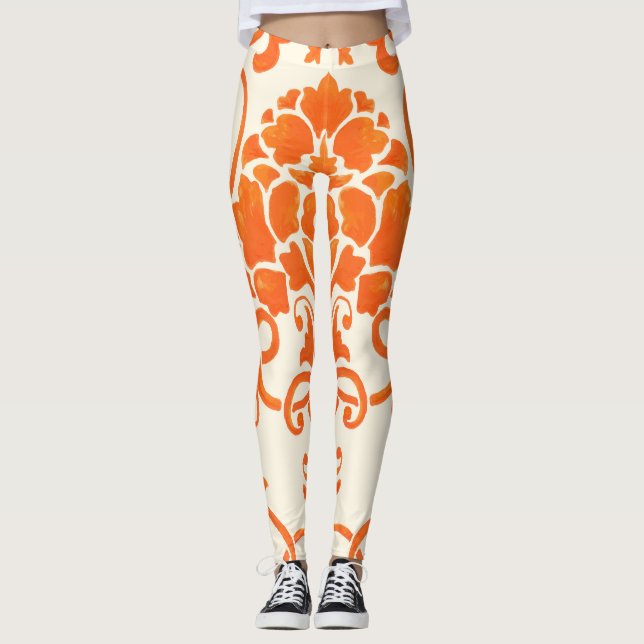 Leggings Damas vintage : Elégante Texture sans joint (Devant)