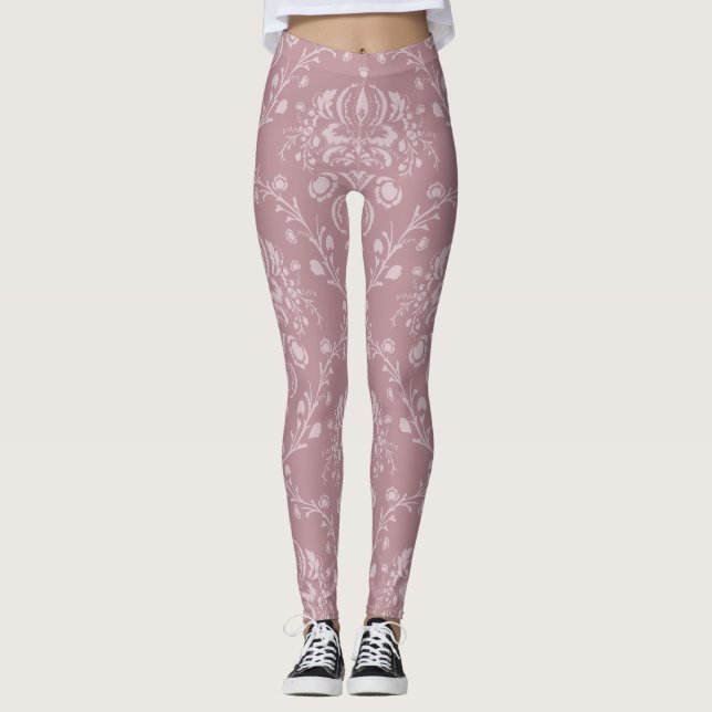 Leggings Damas violet et blanc (Devant)