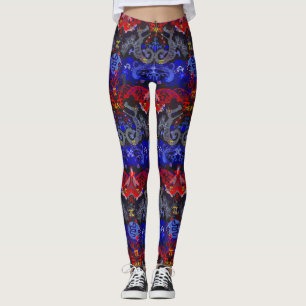 Leggings Damask polyamory Dragon dans Poly Pride Flag Color