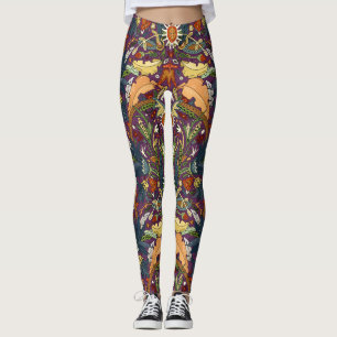 Leggings damassé victorien violet