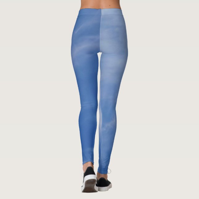 Leggings Dames Sport Chic Activewear Bleu Ciel (Dos)