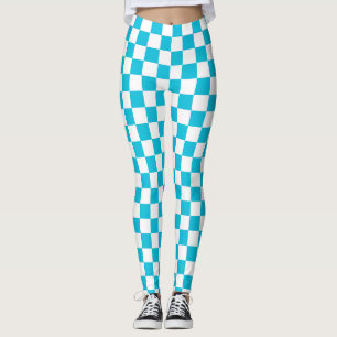 Leggings Damier bleu aqua classique