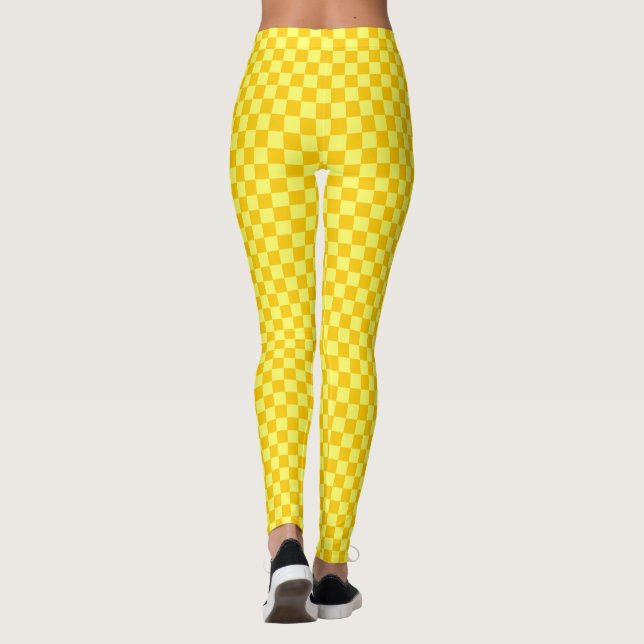 Leggings Damier combiné jaune par Shirley Taylor (Dos)
