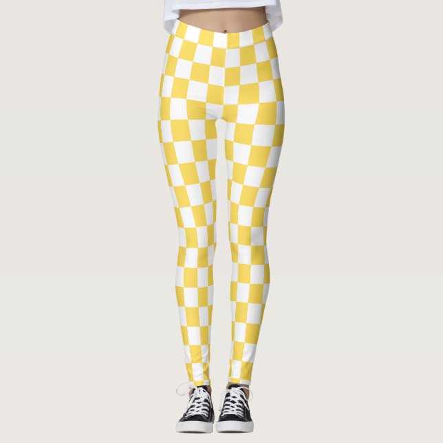 Leggings Damier jaune visuel classique  (Devant)