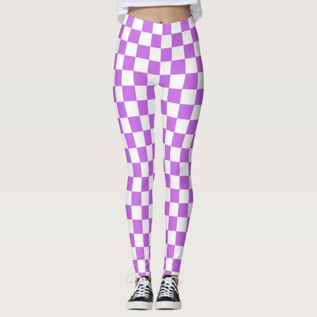 Leggings Damier magenta visuel classique  (Devant)