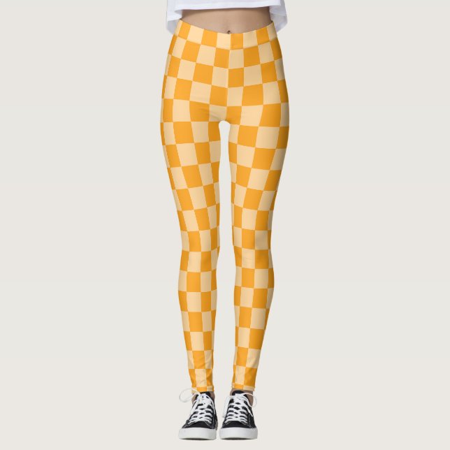 Leggings Damier orange et orange clair (Devant)