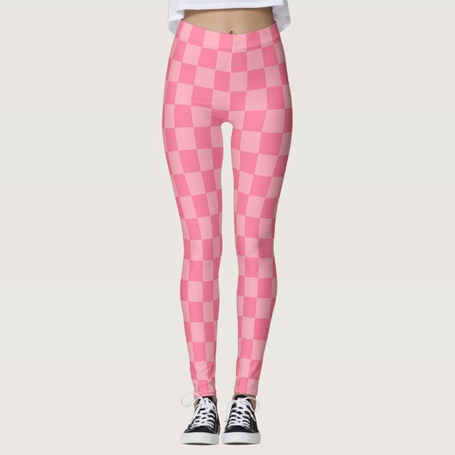Leggings Damier Rose Élégant (Devant)