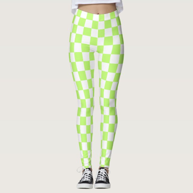 Leggings Damier visuel classique lime (Devant)