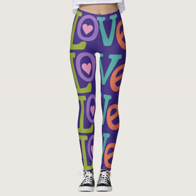 Leggings d'amour coloré (Devant)