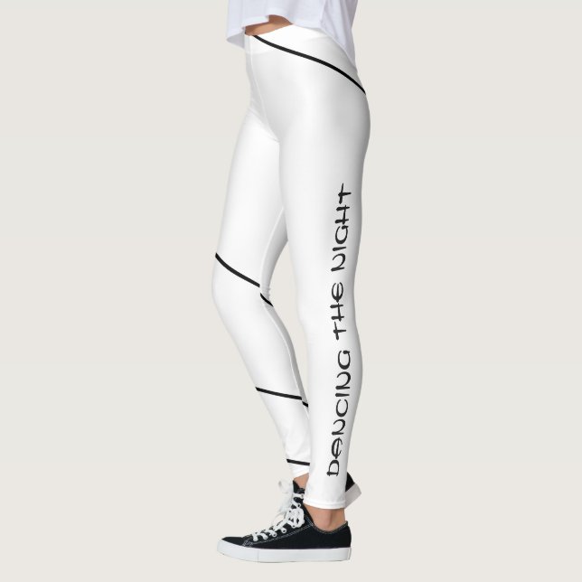 Leggings Dancing Refined Black Minimal Enveloping Line Art  (Gauche)
