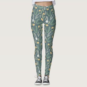 Leggings Dandelion Floral Weed Motif