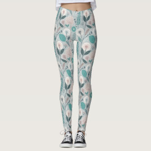 Leggings Dandelion Whimsical & Floral Folk Art Seamless (2)