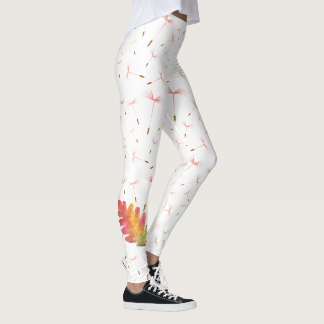 Leggings Dandelions délicats et feuilles d'automne (Droite)