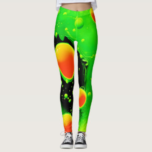 Leggings Danse de bulles néon électriques