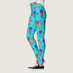 Leggings Danses sous-marines Rainbows Cyan