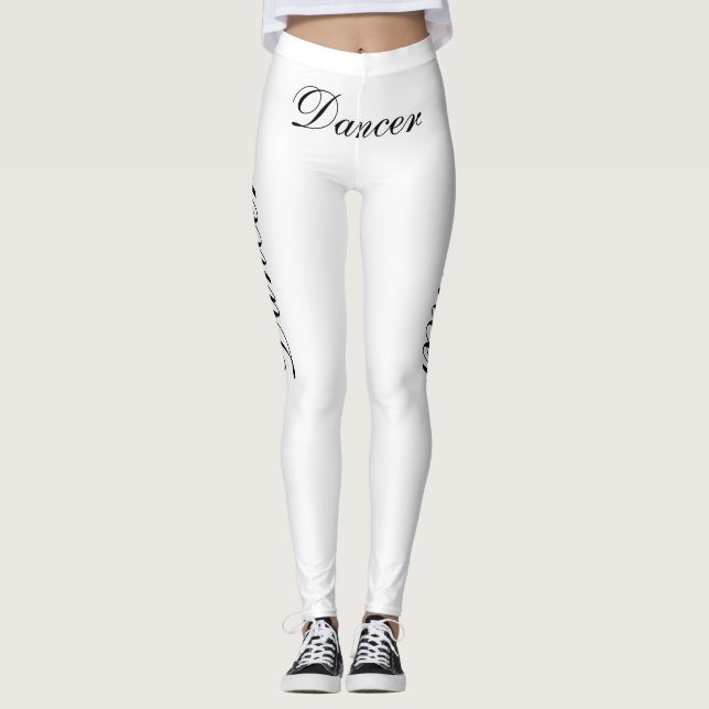 Leggings danseuse noire en blanc (Devant)