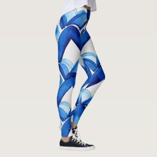 Leggings d'aquarelle bleu Abstrait