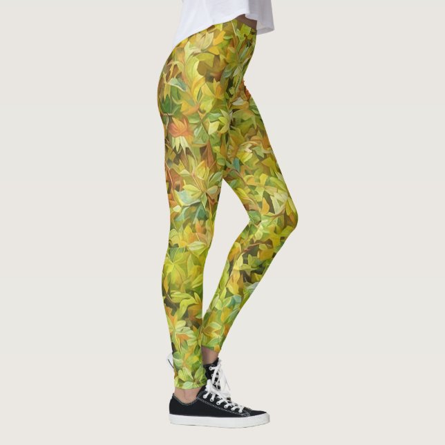 Leggings d'aquarelle Feuille verte
