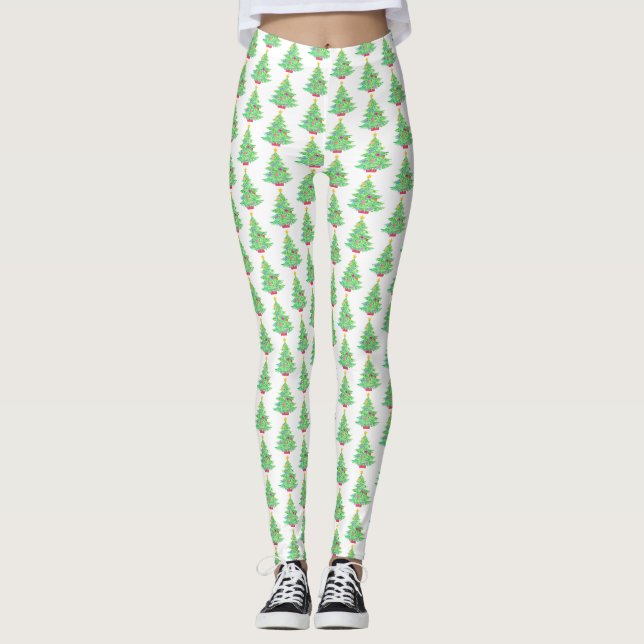 Leggings d'arbre de Noël (Devant)