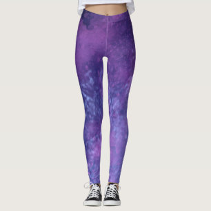 Leggings Dark Dream, effet peinture éclatant nuages violet