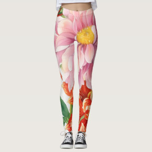 Leggings d'art à fleurs vintages